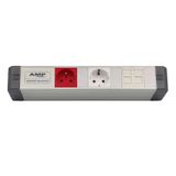 AMP CONNECT Alüminyum Profil Yatay Donatılmış Brotik 1 UPS 1 Şebeke Prizi 2 CAT3 Telefon veya CAT5 – CAT6 Data Prizi
