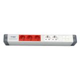 AMP CONNECT Alüminyum Profil Yatay Donatılmış Brotik 2 UPS 2 Şebeke Prizi 3 CAT3 Telefon veya CAT5 – CAT6 Data Prizi