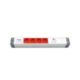 AMP CONNECT Alüminyum Profil Yatay Donatılmış Brotik 4 UPS 1 Şebeke Prizi 1 CAT3 Telefon veya CAT5 – CAT6 Data Prizi