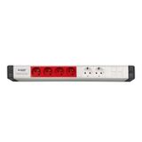 AMP CONNECT Alüminyum Profil Yatay Donatılmış Brotik 4 UPS 2 Şebeke Prizi 2 CAT3 Telefon veya CAT5 – CAT6 Data Prizi