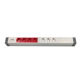 AMP CONNECT Alüminyum Profil Yatay Donatılmış Brotik 4 UPS 3 Şebeke Prizi 4 CAT3 Telefon veya CAT5 – CAT6 Data Prizi