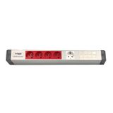 AMP CONNECT Alüminyum Profil Yatay Donatılmış Brotik 4 UPS Prizi 4 Şebeke Prizi 1 CAT3 Telefon veya CAT5 – CAT6 Data Prizi