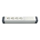 AMP CONNECT Alüminyum Profil Yatay Donatılmış Brotik 4'lİ Blok Priz + 4 CAT3 Telefon veya CAT5 – CAT6 Data Prizi
