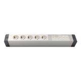 AMP CONNECT Alüminyum Profil Yatay Donatılmış Brotik 5'lİ Blok Priz + 5 CAT3 Telefon veya CAT5 – CAT6 Data Prizi
