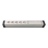 AMP CONNECT Alüminyum Profil Yatay Donatılmış Brotik 5'lİ Blok Priz + 6 CAT3 Telefon veya CAT5 – CAT6 Data Prizi