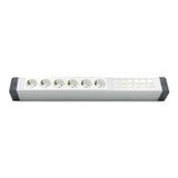 AMP CONNECT Alüminyum Profil Yatay Donatılmış Brotik 6'lİ Blok Priz + 6 CAT3 Telefon veya CAT5 – CAT6 Data Prizi