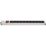 AMP Onbirli Ups Klemensli Anahtarlı Grup Priz - Gri - ONBİRLİ UPS KLEMENSLİ ANAHTARLI GRUP PRİZ