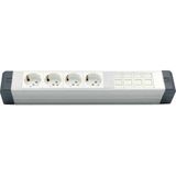 Amp Yatay Donatılmış Alüminyum Brotik 4'li Blok Priz + 4 Cat3 Telefon Veya Cat5 – CAT13 Data Prizi