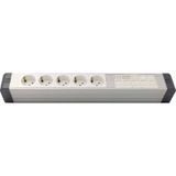 Amp Yatay Donatılmış Alüminyum Brotik 5'li Blok Priz + 5 Cat3 Telefon Veya Cat5 Cat15 Data Prizi
