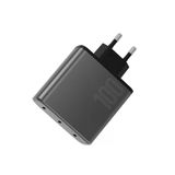 Ampcharge Gan100 2 Adet 100W Type-C Ve 1 Adet 35W Type-C Çıkışlı Hızlı Şarj Aleti - Koyu Gri