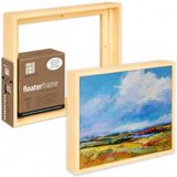 Ampersand Floaterframe Düz ve 7/8" Derin Ahşap Panel ve Kanvas Sanat Eserleri, Tablolar, Baskılar ve Daha Fazlası için Hazır Çerçeve, 9"x12", Akçaağaç Kalın