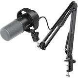 Amplitank K688CT Podcast Mikrofon Seti, Usb/xlr Dinamik Vokal Mikrofon | Pc/xlr Mikser Için Boom Kollu Akış Mikrofon, Sessiz Düğmeli, Kulaklık Jakı, Kazanç Düğmesi, Oyun Seslendirme Kaydı Için