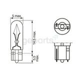 Ampül Eco 12V 1.2W Gösterge Ampülü Dıpsız T5 (10 Adet)