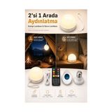 Ampul Görünümlü Kamp ve Gece Lambası Şarjlı, Uzaktan Kumandalı E27 Duya Uyumlu