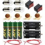 Ampul, Seri ve Paralel Basit Elektrik Devresi 1 Paket Deney Seti Sarı Mini Duy 4 Adet Mini 4 Adet Anahtar Iş Eğitimi Seti - Çok Renkli