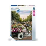 Amsterdam Temalı 1000 Parça Puzzle - Bisiklet Ve Çiçekler