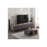 Amsterdam Tv Ünitesi - Concept Orta Sehpa Takım Antrasit/Naturel, Oturma Odası Set