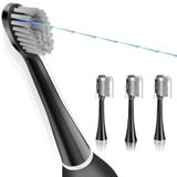 AmuLumon Diş ipi takma diş fırçası başlığının değiştirilmesi, Water-pik Sonic Fusion / 2.0 SF-01, SF-02, SF03 ve SF-04 Diş Fırçası ve Su Pensesinde Kombo Fırça Başlıkları (Tam, Siyah (3 Paket))