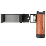 Amykite Katlanabilir akıllı telefon kavrama tutucu, bilek kayışlı, 1/4 inç standart vidalı selfie çubuğu ile uyumlu, tripod ve soğuk ayakkabı girişi için dolgu ışığı ve mikrofon için, tüm akıllı