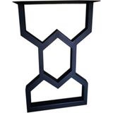 An Dekor Geometrik Desenli Metal Masa Ayağı – Modern ve Güçlü Tasarım - Siyah