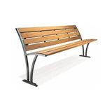AN Dekor Metal Ahşaplı Sırtlı Bahçe ve Balkon Bankı 3 Kişilik Ergonomik Tasarım - Dikdörtgen - 1