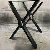 An Dekor Yemek Masası Ayağı Metal Masa Ayağı – x Desenli Tasarım - Siyah