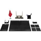 Anadolu Aspendos Düğmeli Siyah Sümen Takımı ve Kristal Isimlik