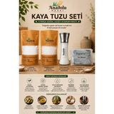 Anadolu Hasat 1kg Çankırı Kristal Öğütülmüş, 1kg Çankırı Kalın Kaya Tuzu, 200 gr Tuz Değirmeni, Tuz Sabunu - 2,2 kg