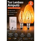 ANADOLU HASAT 2 Adet -Tuz Lambasi Ampulü E14 Gece Lambasi Ampulü şeffaf ampul