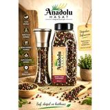 Anadolu Hasat 2'li Set-Karışık Renkli 4 Renkli Tane Karabiber Net 480GR Flip Top Kapak, Karabiber Değirmen