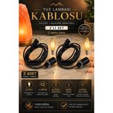 ANADOLU HASAT 2’li Set - Tuz Lambası Kablosu – E14 Duy 1,5 Metre Aç/Kapa Anahtarlı Kablo + 2 Adet Ampul Dahil