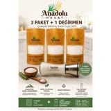 Anadolu Hasat 3 Adet-Çankırı Kristal Sofrada Öğütme Kaya Tuzu 1kg- Seramik Bıçaklı Baharat ve Tuz Değirmeni Öğütücü - 3,3 kg