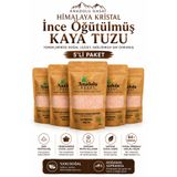 ANADOLU HASAT 5 Adet Himalaya Kristal İnce Öğütülmüş Kaya Tuzu 500 Gr – Toplam 2,5 Kg Doğal Sofra Tuzu