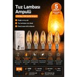 ANADOLU HASAT 5 Adet-Kaya Tuzu Lambası Ampulü, E14 Gece Lambası Ampulü şeffaf