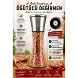 Anadolu Hasat Acılı Kaya Tuzu- Metal Seramik Tuz ve Baharat Öğütücü Değirmen- Tuz Değirmeni -235GR - Şeffaf - 235 ml