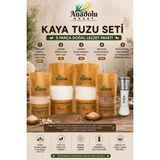 Anadolu Hasat Çankırı Kaya Tuzu 5'li Set- Çankırı ve Himalaya Kristal Kaya Tuzu ve Seramik Seti - 1 kg