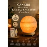 Anadolu Hasat Çankırı Küre Kaya Tuzu Lambası 4-5 kg Ahşap Tabanlı 1,5 Metre Kablolu Ampullü - Sarı