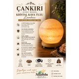 ANADOLU HASAT Çankırı Küre Kaya Tuzu Lambası 4-5 Kg Ahşap Tabanlı 1,5 Metre Kablolu Ampullü