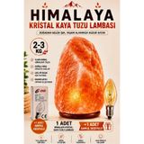 ANADOLU HASAT Himalaya Kristal Kaya Tuzu Lambası 2-3 Kg + 1 Adet E14 10W Ampul Hediyeli Doğal Tuz Lambası