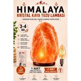 ANADOLU HASAT Himalaya Kristal Kaya Tuzu Lambası 3-4 Kg + 1 Adet E14 10W Ampul Hediyeli Doğal Tuz Lambası