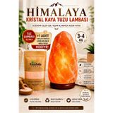ANADOLU HASAT Himalaya Kristal Kaya Tuzu Lambası 3-4 Kg + 500 Gr Himalaya Öğütülmüş Kaya Tuzu Hediyeli
