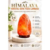 Anadolu Hasat Himalaya Kristal Kaya Tuzu Lambası 3-4 kg Ahşap Tabanlı 1,5 Metre Kablolu Doğal Lamba - Sarı