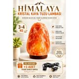 ANADOLU HASAT Himalaya Kristal Kaya Tuzu Lambası 3-4 Kg + Yedek Kablo ve Ampul Hediyeli Doğal Tuz Lambası