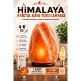 ANADOLU HASAT Himalaya Kristal Kaya Tuzu Lambası 4-6 Kg + 1 Adet E14 10W Ampul Hediyeli Doğal Tuz Lambası