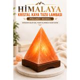 ANADOLU HASAT Himalaya Piramit Kaya Tuzu Lambası 2-3 Kg Ahşap Tabanlı 1,5 Metre Kablolu Ampullü