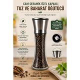 ANADOLU HASAT Metal Başlıklı Karabiber Seramik Tuz ve Baharat Değirmen Öğütücü 200gr