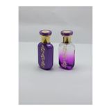 ANADOLU PARFÜM | 2'li Set, Boş Cam Parfüm Şişesi, Mat Mor, ve Degrade Şeffaf-Mor, Altın Çiçek Desenli, Altın Kapaklı, Kolay Doldurulabilir 30ml