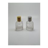 ANADOLU PARFÜM | 2'li Set, Boş Şeffaf Cam Parfüm Şişesi, Gümüş Kapaklı ve Altın Kapaklı, Dekoratif Tasarımlı, Kolay Doldurulabilir 50ml