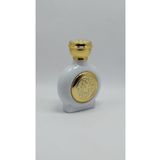 ANADOLU PARFÜM | Altın Işlemli Boş Parfüm Şişesi 50ml Sprey Başlıklı, Beyaz Rengi