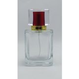 ANADOLU PARFÜM, Boş Doldurulabilir Cam Parfüm Şişesi, Şeffaf, Kırmızı Kapaklı, 50ml